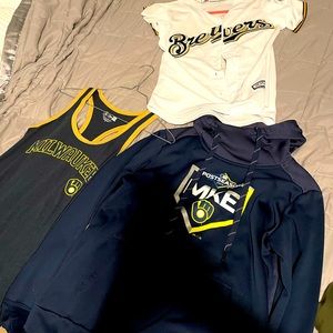 MLB Milwaukee Brewers hoodie S, tank XS and jerseyXS